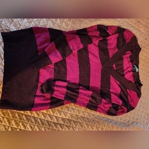 Striped Pink and Maroon Sweater